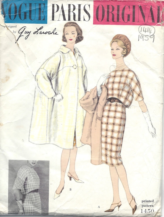 1959 Vintage VOGUE Sewing Pattern COAT & DRESS B31 