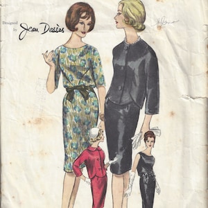 1961 Vintage VOGUE Sewing Pattern B32 Dress & JAacket(1771)  BY Jean Dresses Vogue 1064