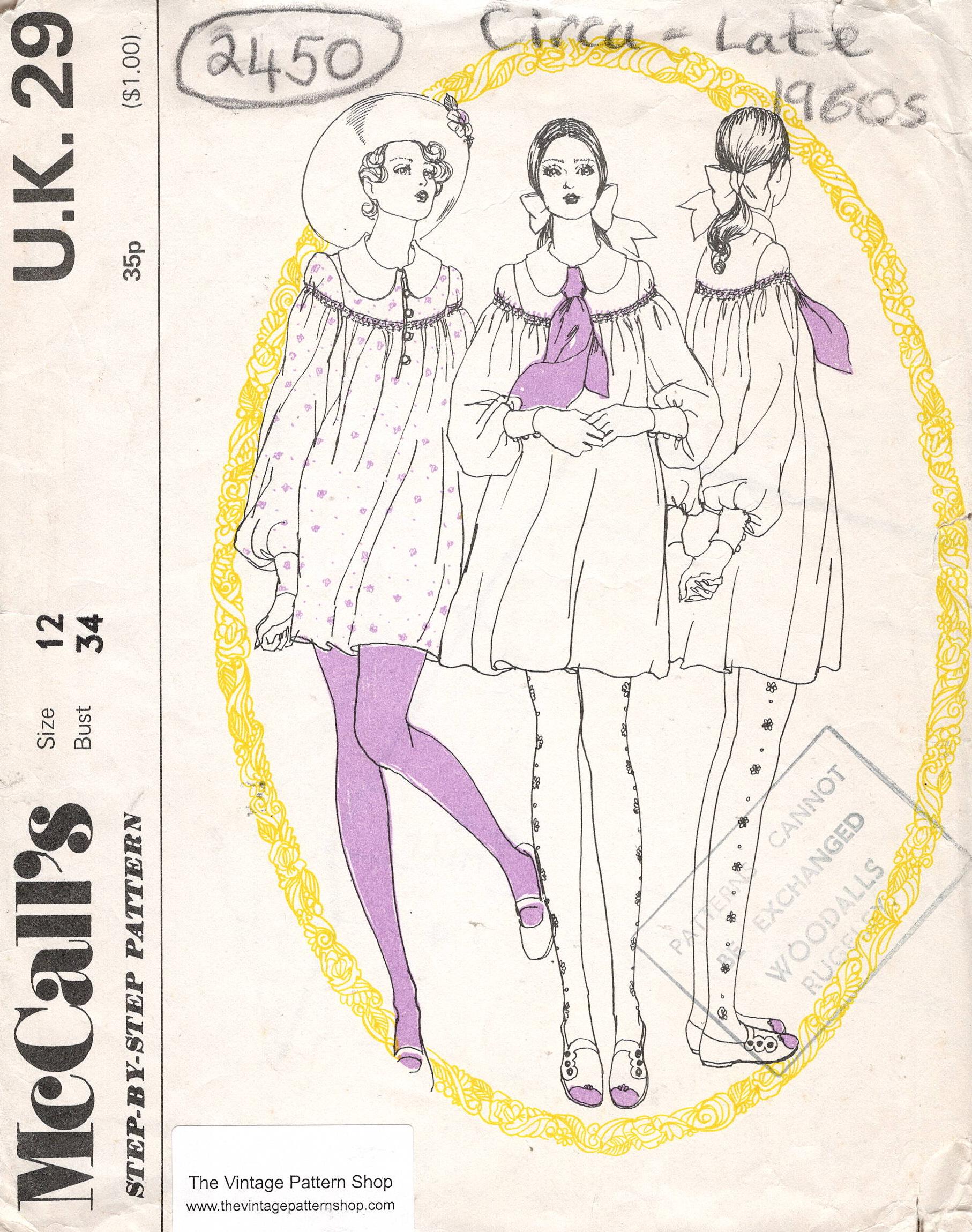 Patron De Couture Vintage McCalls Années 60 – Robe Motif B36, Taille Diverses (R912)