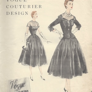 1954 Vintage VOGUE Symönster B34" KLÄNNING & JACKA (R368) Vogue 832