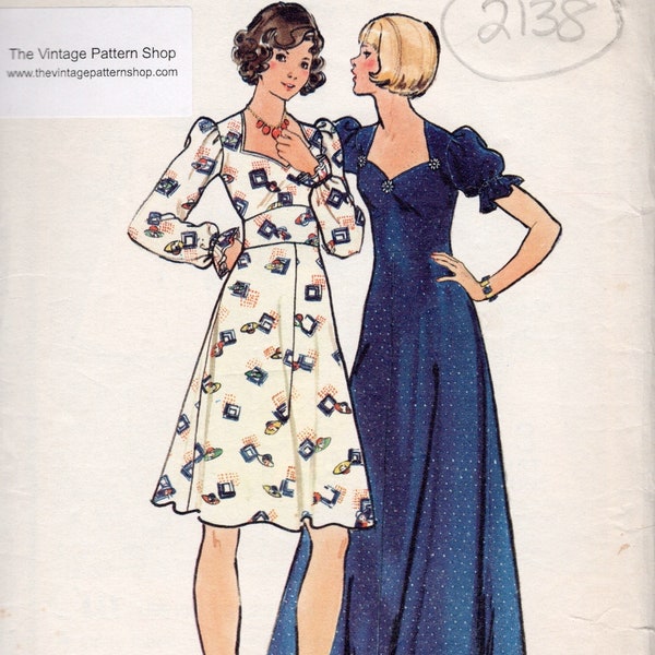 1976 Vintage Sewing Pattern B36″ (92cm) DRESS (2138) Butterick 4017