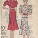 1930s Vintage Sewing Pattern B36in DRESS (R859) By Du Barry - The Vintage Pattern Shop