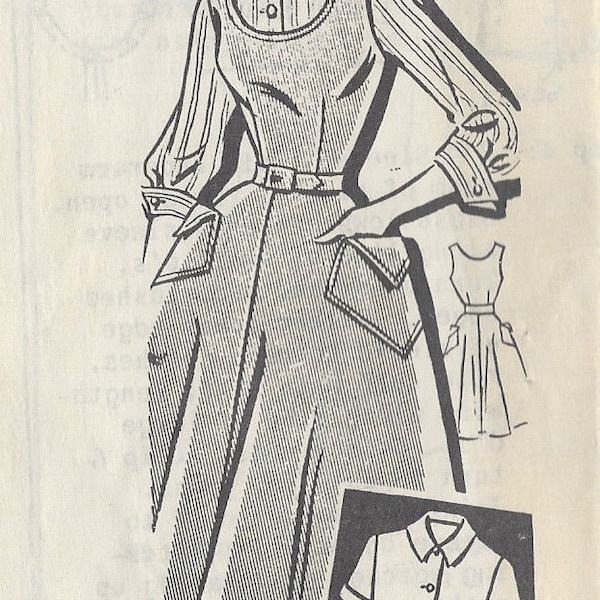 1950s Vintage Sewing Pattern B32" DRESS & BLOUSE (R79) Sew-Rite 8016