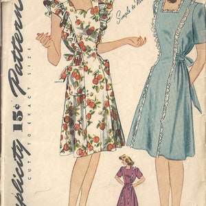 1941 WW11 Vintage Sewing Pattern B29&quot; MATERNITY DRESS & PINAFORE (1741)  Simplicity 4635