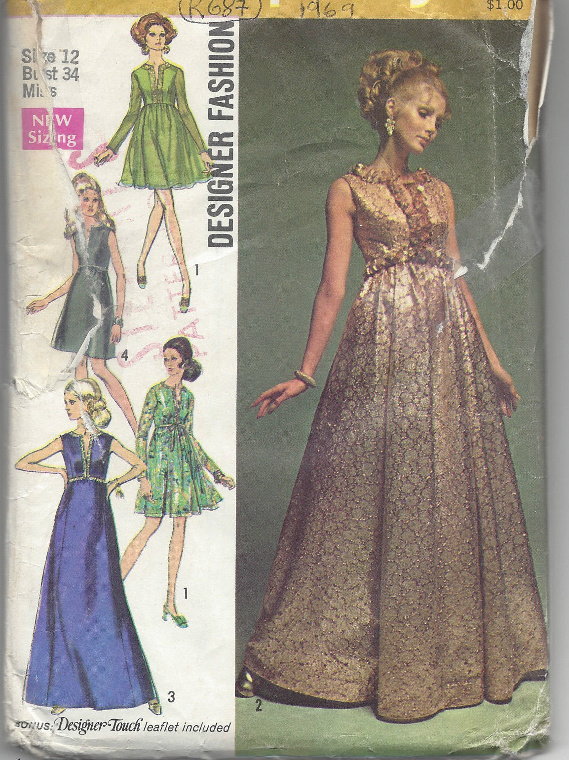 1969 Vintage Sewing Pattern B34 DRESS (R687) Simplicity 8497 1969 Vintage Sewing Pattern B34 DRESS (R687) Simplicity 8497