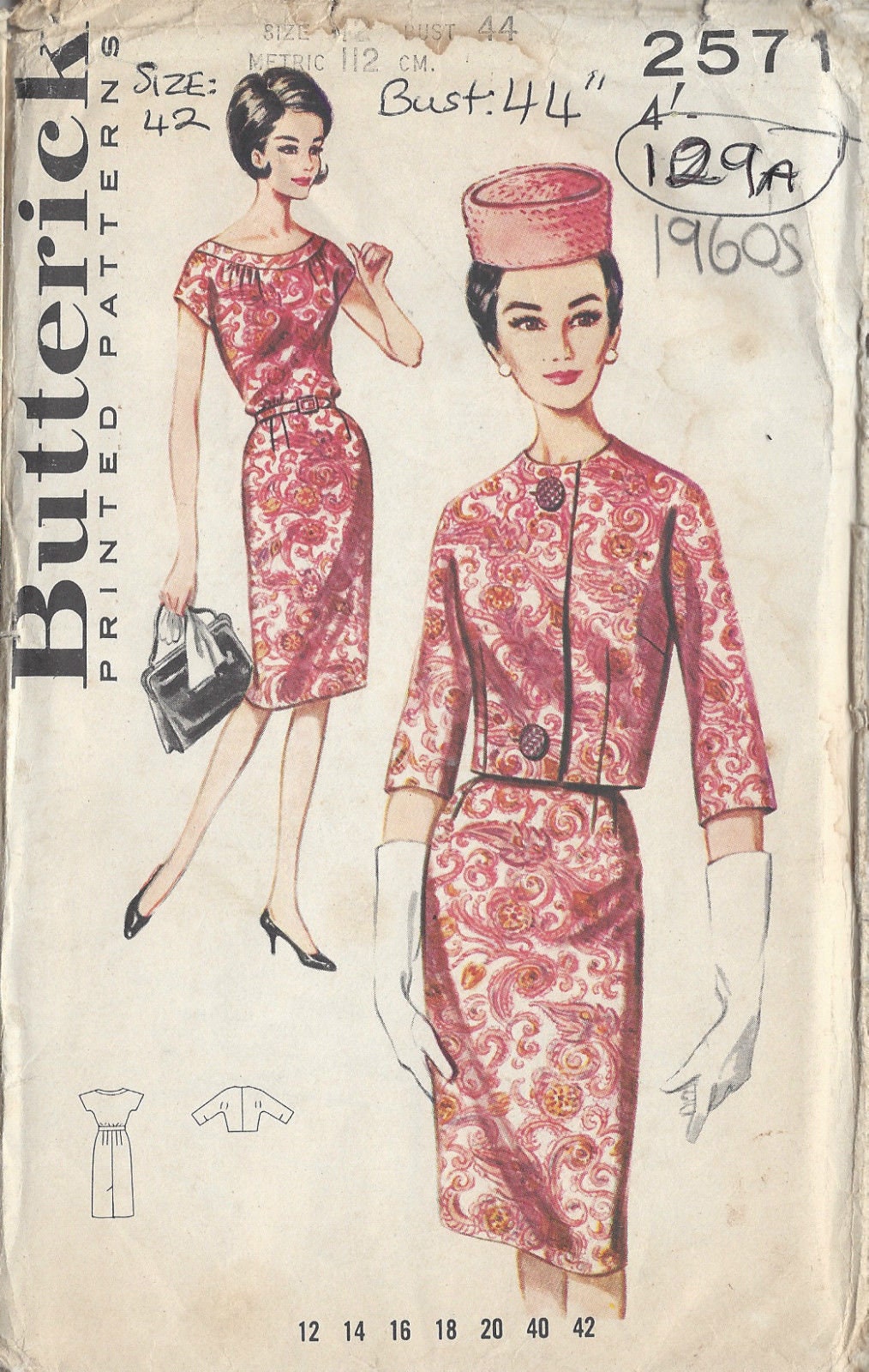 1963 Vintage Sewing Pattern B44