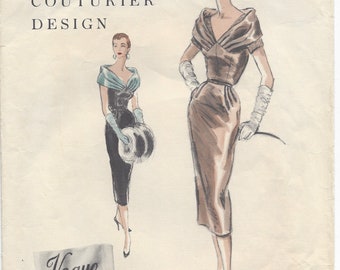 アート・デザイン・音楽 VOGUE TWENTIETH CENTURY FASHION 1954 Vintage VOGUE Sewing Pattern B30