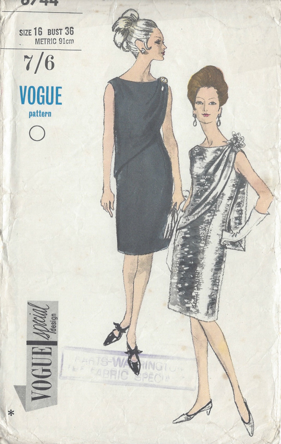1960s Vintage VOGUE Sewing Pattern B36 DRESS (R865) Vogue 6744 - Etsy