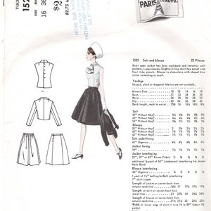 Patron Vogue Années 50 - Chemisier Couture Vintage B36, Pièces Non Découpées !