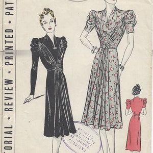1939 Vintage Sewing Pattern B34&quot; DRESS (R219) Pictorial Review 9690