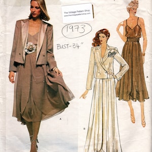 1979 Vintage VOGUE Sewing Pattern BUST: 34″ Jacket, Camisole Top & Skirt (1973) Gianni Versace VOGUE 2026