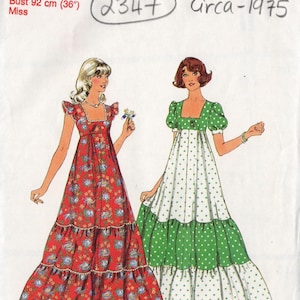1975 Vintage Sewing Pattern B36″ DRESS (2347) By Style 1169