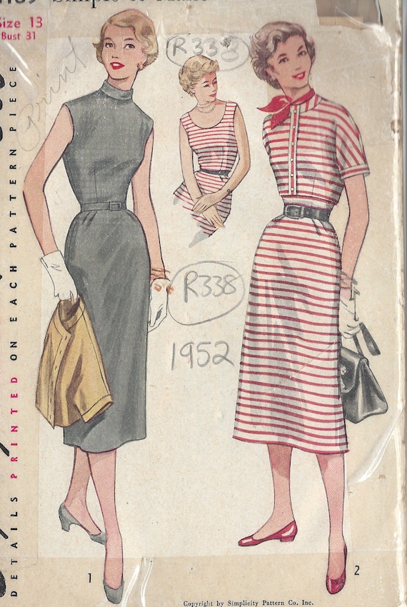 Patron Couture Vintage 1952 Simplicity - Robe Et Boléro Motif B31 - Neuf, Pièces Non Découpées