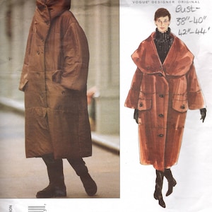 1994 Vintage VOGUE Schnittmuster (L Büste 96-102 cm) ( XL Büste 112-111 cm) MANTEL Cabrio Kragen (2526) Von Issey Miyake Vogue 1456