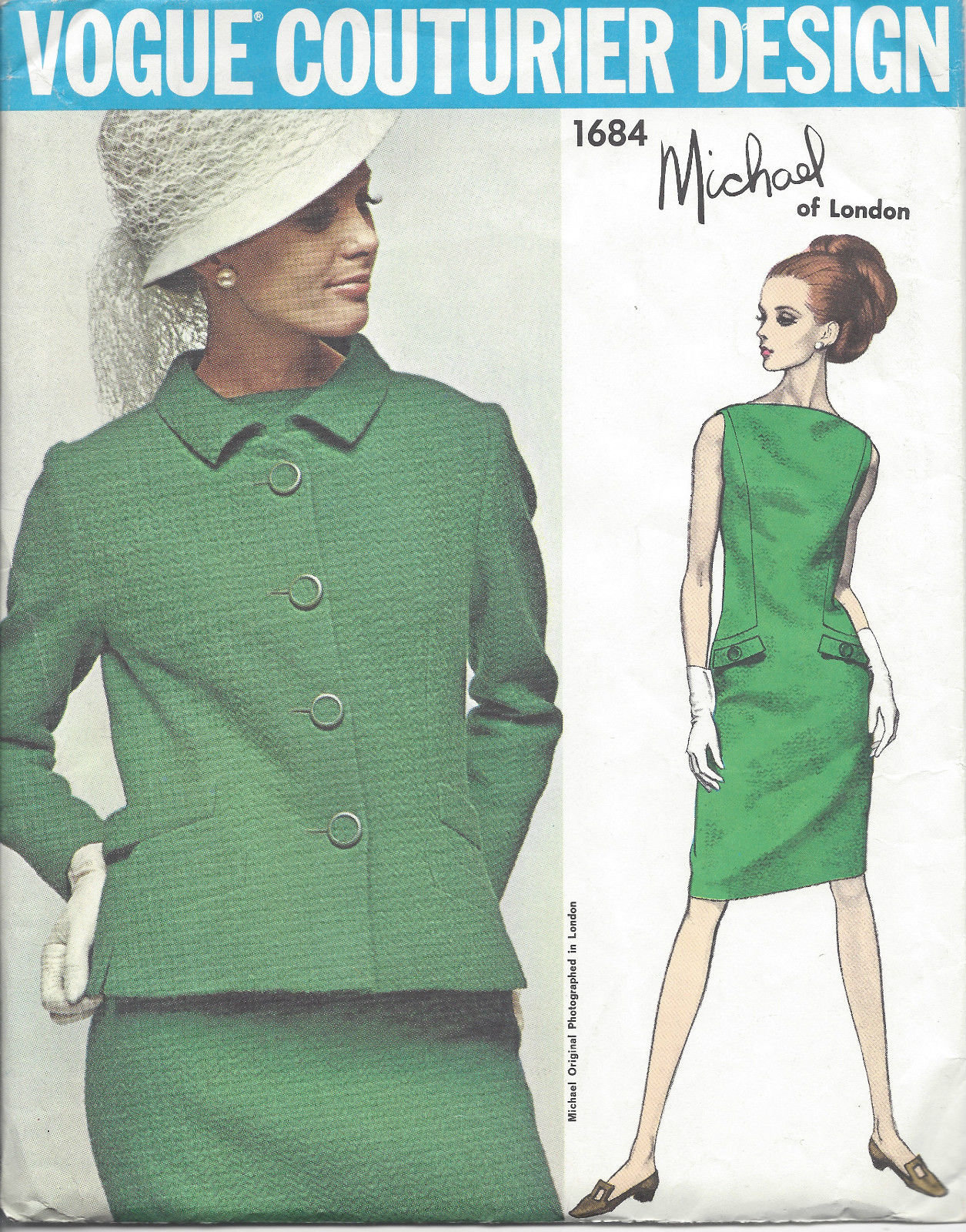 Patron De Robe Vintage Vogue Années 1960 - Motif Mondrian, Taille B31.5-38, Pièces Non Découpées