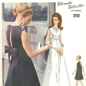 1969 Vintage VOGUE Sewing Pattern B32.5 EVENING Dress (1635) BELINDA Bellville of London Vogue 2112