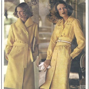 1973 Vintage VOGUE Sewing Pattern B36" COAT & DRESS (2229) Christian Dior Vogue 2911
