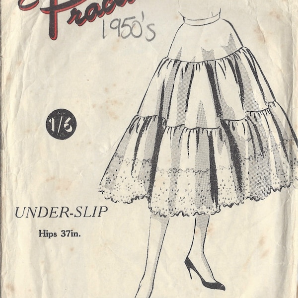 1950s Vintage Sewing Pattern W26" UNDER-SLIP, PETTICOAT (R735) By Practical 4319