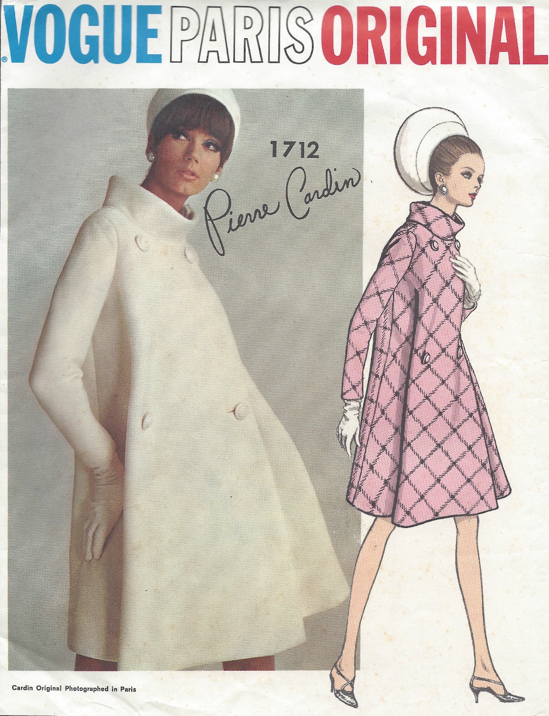 1967 ヴィンテージ VOGUE 裁縫パターン B32 コート (1712