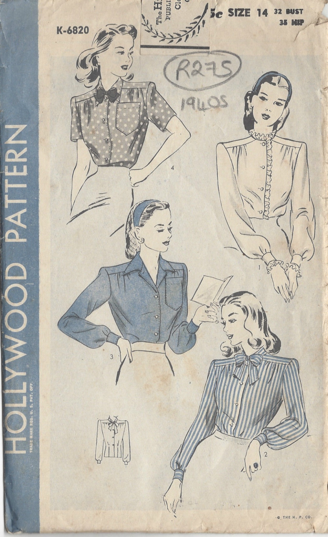 1940s Vintage Sewing Pattern B32