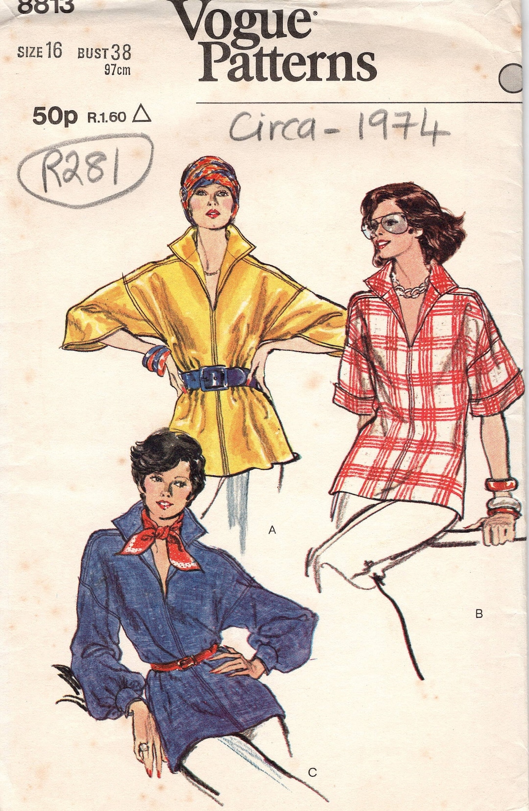 Robe Vintage Vogue By Jean Muir - Motif B38 - Années 70, Planche Non Découpée - Modèle 1146
