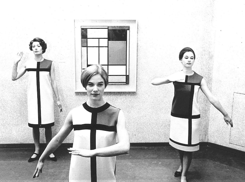 1966 Vintage VOGUE Sewing Pattern B31.5-38 Mondrian DRESS 1667 By Yves Saint Laurent Vogue V1557 & Vogue V9048 image 10