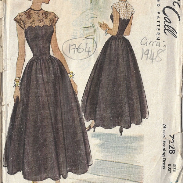 Patron de couture vintage des années 1940 ROBE B36 (R156) par Marian Martin 9020 - Canada