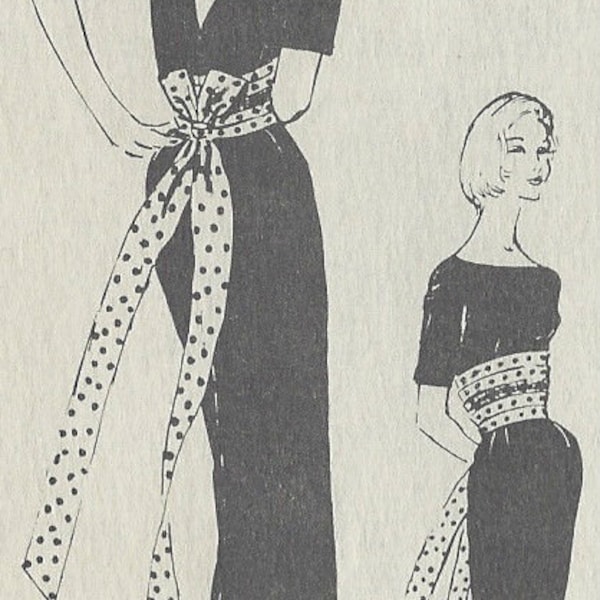 1950s Vintage Sewing Pattern B34 1/2 in DRESS (R882) By Eloise Curtis SPADEA A-2086