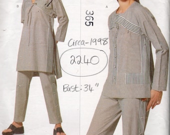 1998 Vintage VOGUE Sewing Pattern (Bust: 34 in) Tunic Top Pants  (2240) By Issey Miyake VOGUE 2127