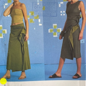 2002 Vintage VOGUE Sewing Pattern Bust: 36&quot; - 38&quot; - 40&quot; DRESS & SKIRT (2214) By Issey Miyake Vogue 2556