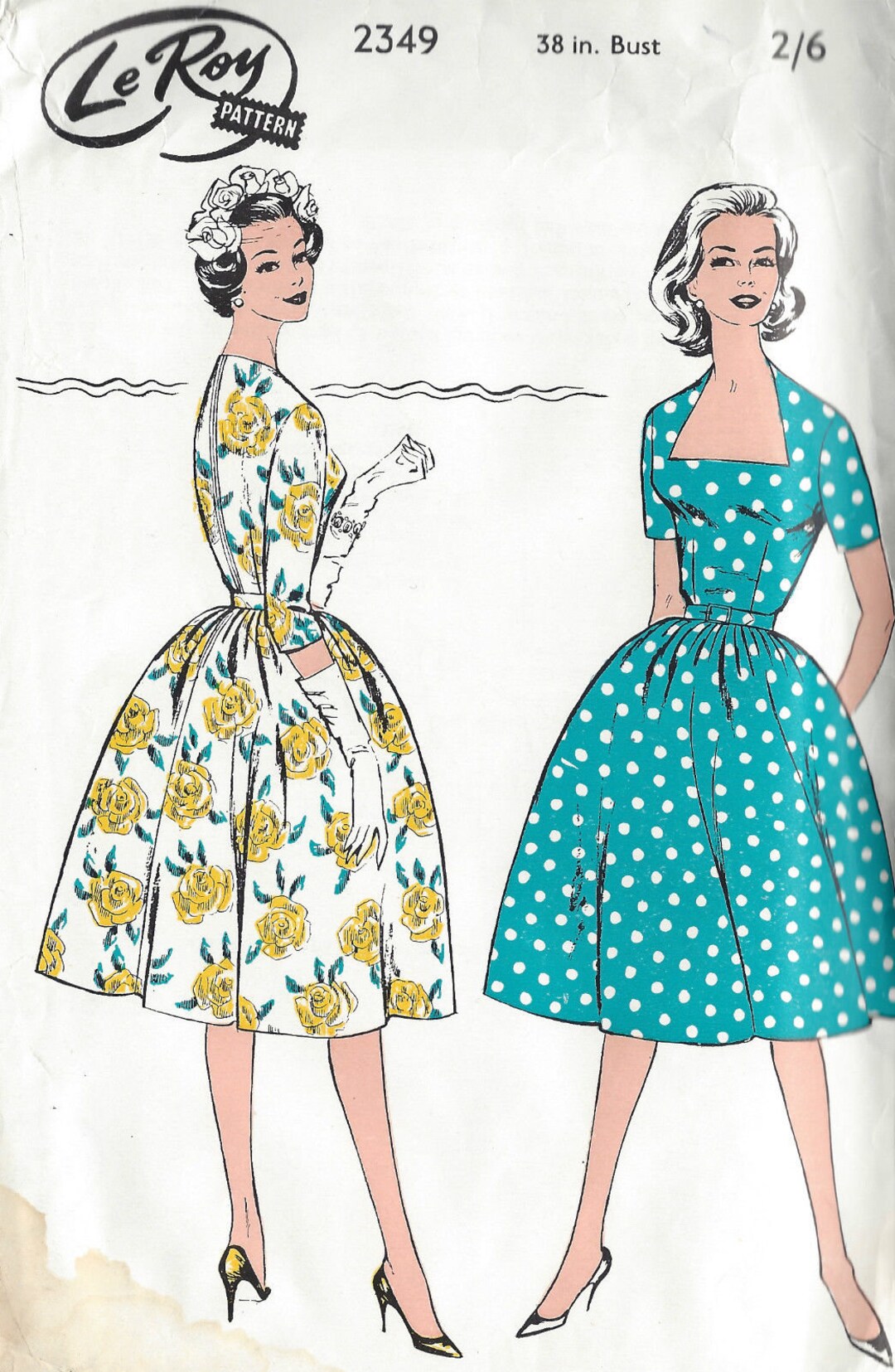 割引購入 B38 Pattern Sewing Vintage 1960s DRESS 2349 Roy Le by (1323) ワンピース