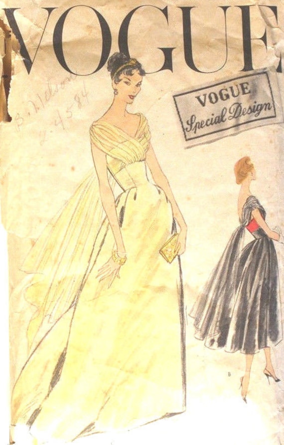 1956 ヴィンテージ VOGUE 裁縫パターン B31 ドレス (1682) Vogue S
