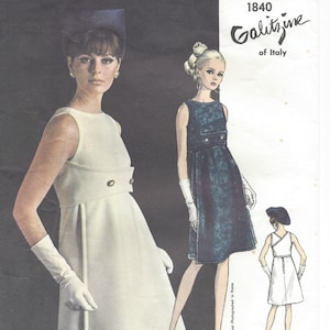 1960s Vintage VOGUE Sewing Pattern B32" DRESS (R574) By Irene Galitzine Vogue 1840