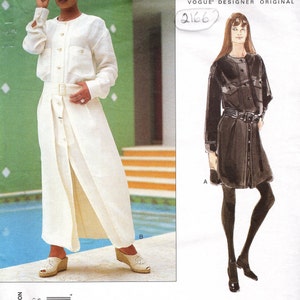 1996 Vintage VOGUE-naaipatroon buste 30,5-31,5-32,5-34-36-38-40 in loszittende JURK (2166) door Issey Miyake Vogue 1783