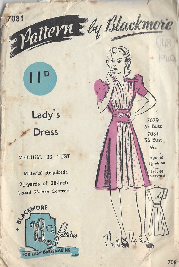 Patron De Couture Vintage Années 1940 - Simplicity 3598 (Tablier Et Robe) - Neuf Non Découpé