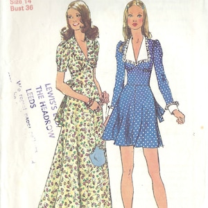 1971 Vintage Sewing Pattern B36 DRESS (1471)  Simplicity 5728
