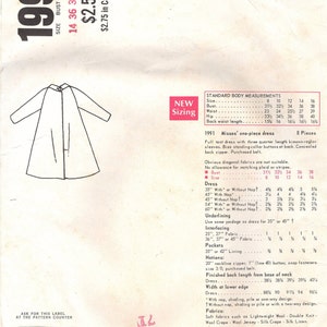 Patron De Couture Vogue 1968 - Robe Vintage Par Sybil Connolly, Taille B36, Neuf