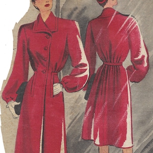 1940s WW2 Vintage Sewing Pattern B34 COAT (1081)  Weldons 323