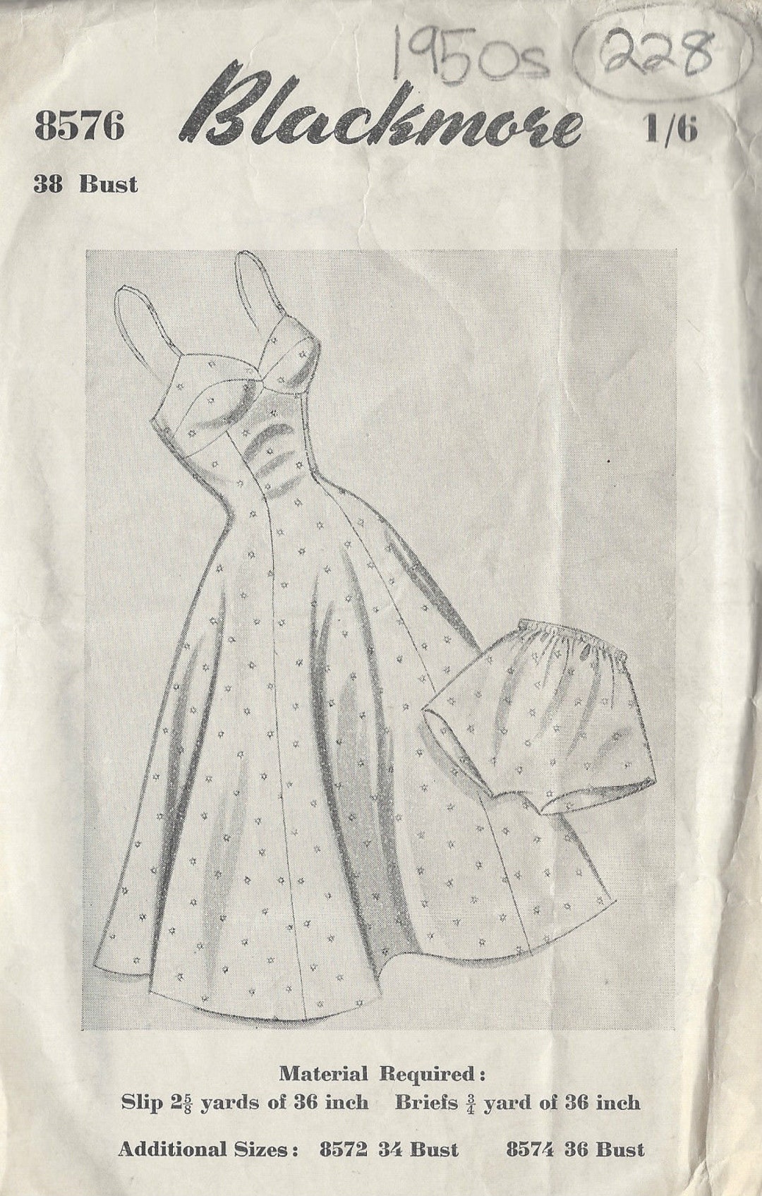 Patron De Couture Vintage Années 1950 DRESS B38" (2361) Par Blackmore Référence 9337 - Patron Papier Non Découpé | Taille Environ 38