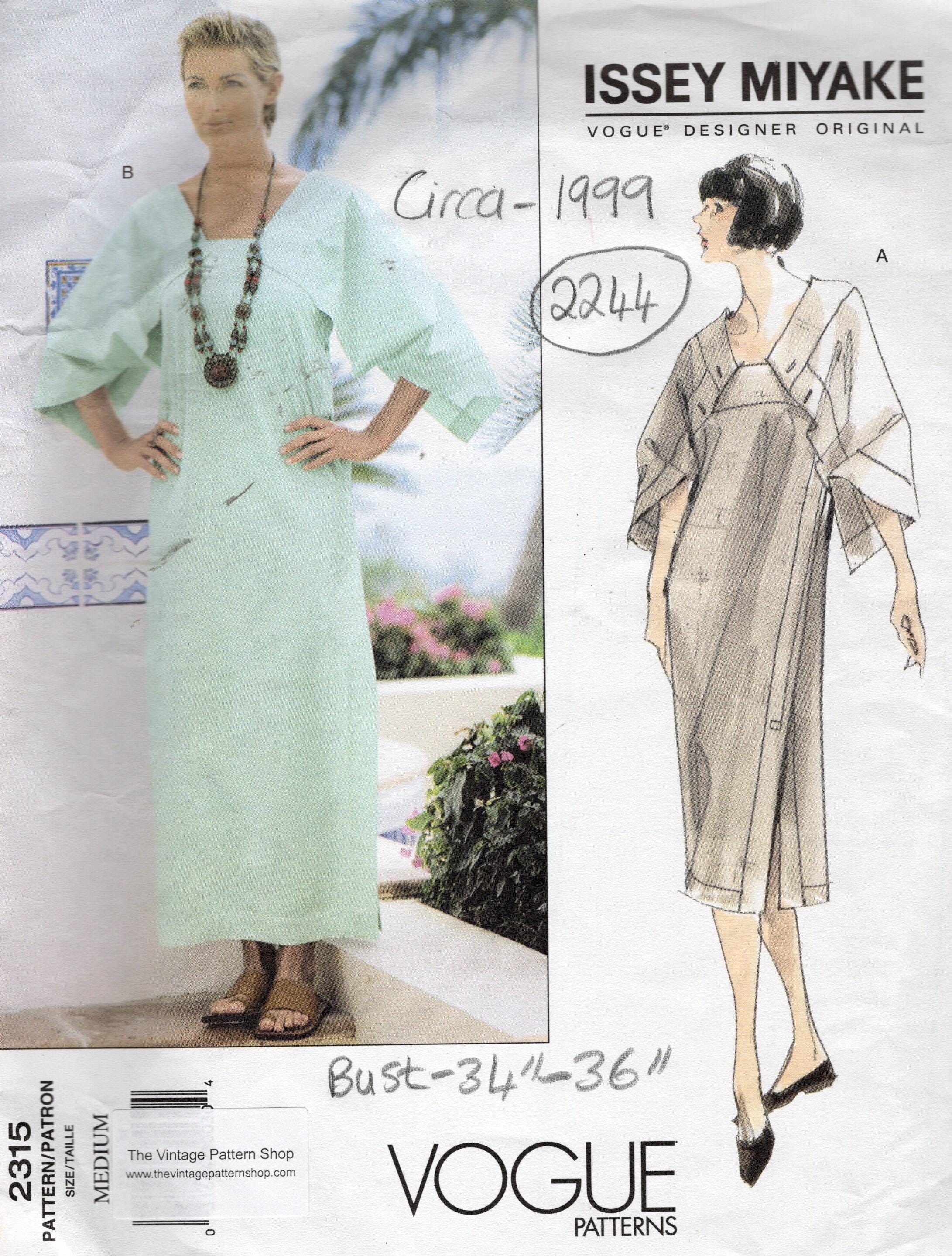 1999 Vintage VOGUE Sewing Pattern B34 - 36in Dress (2244) By Issey Miyake Vogue 2315