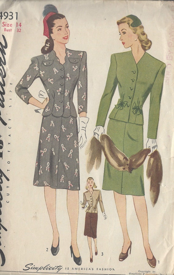 Patron De Couture Vintage Années 1930 Simplicity B32 – Robe Deux Pièces – Numéro 2339