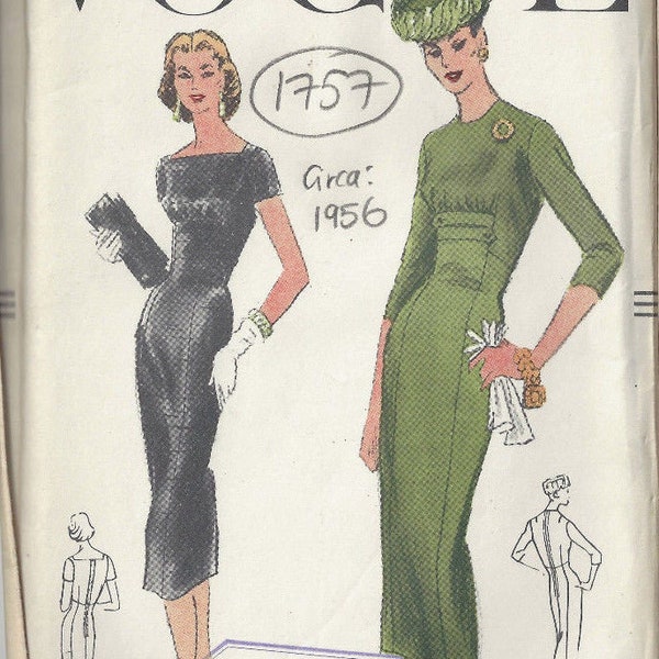 1956 Vintage VOGUE Sewing Pattern B34 DRESS (1757)   Vogue 8972