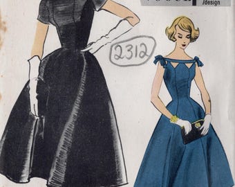 Patron De Couture Vintage Vogue 1957 – Robe B32″, Référence S-4840, Années 50