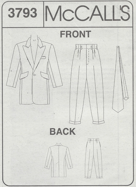 1940s Vintage Sewing Pattern C34-TO-48 MEN'S Zoot SUIT (1071 1940s Vintage Sewing Pattern C34-TO-48 MEN'S Zoot SUIT (1071