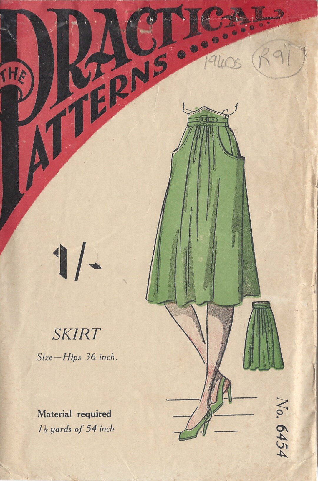 1940s WW11 Vintage Sewing Pattern Hips:36