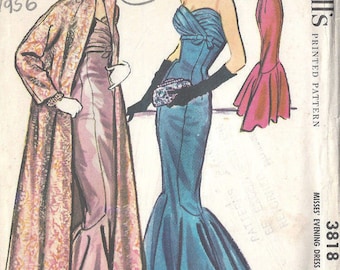 Patron De Couture Vintage Simplicity 1956 – Robe Motif B34 (R977R), Non Découpé