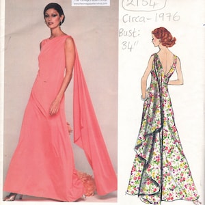 1976 Vintage VOGUE Sewing Pattern B34EVENING DRESS (2154) Jerry Silverman VOGUE 1404