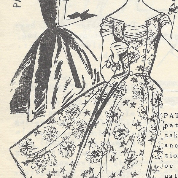 1950s Vintage Sewing Pattern B36 1/2″ DRESS (E1304) By Norman Hartnell Vogue S-311