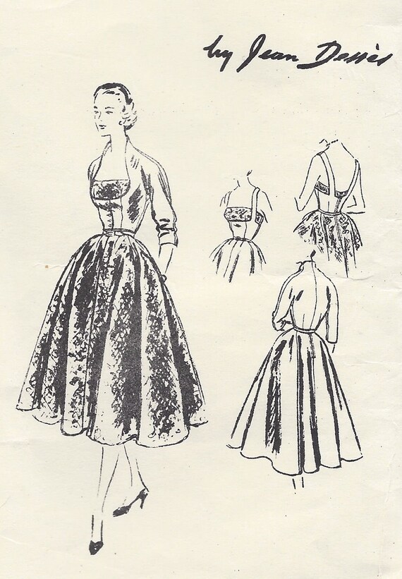 1952 Vintage VOGUE Sewing Pattern B34 Dress & Jacket (1187) BY