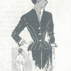 1950s Vintage Sewing Pattern B36 1/2&quot; SUIT-JACKET & SKIRT (230) Spadea 1169  Designer: Brigance of Frank Gallant